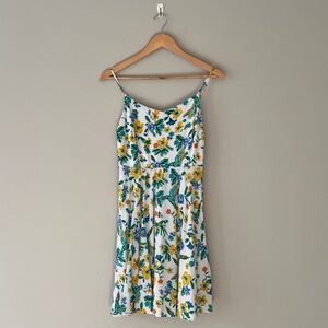 Old Navy Floral Sundress - White, Green, Yellow